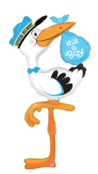 XXL Folienballon Figur - It's a boy, Stehender Storch - 150cm